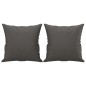 vidaXL Cojines decorativos 2 uds cuero sintético gris 40x40 cm vidaXL Cojines decorativos 2 uds cuero sintético gris 40x40 cm