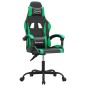 vidaXL Silla gaming giratoria cuero sintético negro y verde vidaXL Silla gaming giratoria cuero sintético negro y verde