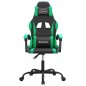 vidaXL Silla gaming giratoria cuero sintético negro y verde vidaXL Silla gaming giratoria cuero sintético negro y verde