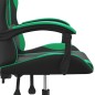 vidaXL Silla gaming giratoria cuero sintético negro y verde vidaXL Silla gaming giratoria cuero sintético negro y verde