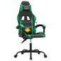 vidaXL Silla gaming giratoria cuero sintético negro y verde vidaXL Silla gaming giratoria cuero sintético negro y verde