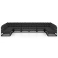 vidaXL Set de muebles de jardín 10 pzas con cojines madera pino negro vidaXL Set de muebles de jardín 10 pzas con cojines madera pino negro