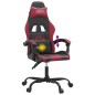vidaXL Silla gaming giratoria cuero sintético negro y rojo vino tinto vidaXL Silla gaming giratoria cuero sintético negro y rojo vino tinto