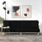 vidaXL Sofá cama con reposabrazos tela negro vidaXL Sofá cama con reposabrazos tela negro