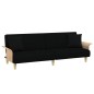 vidaXL Sofá cama con reposabrazos tela negro vidaXL Sofá cama con reposabrazos tela negro