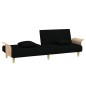 vidaXL Sofá cama con reposabrazos tela negro vidaXL Sofá cama con reposabrazos tela negro