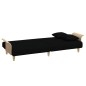 vidaXL Sofá cama con reposabrazos tela negro vidaXL Sofá cama con reposabrazos tela negro
