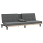 vidaXL Sofá cama con portavasos tela gris oscuro vidaXL Sofá cama con portavasos tela gris oscuro