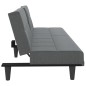 vidaXL Sofá cama con portavasos tela gris oscuro vidaXL Sofá cama con portavasos tela gris oscuro