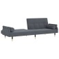 vidaXL Sofá cama con cojines terciopelo gris oscuro