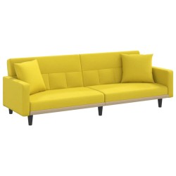 vidaXL Sofá cama con cojines tela amarillo claro