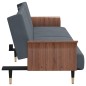 vidaXL Sofá cama con portavasos terciopelo gris oscuro vidaXL Sofá cama con portavasos terciopelo gris oscuro