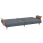 vidaXL Sofá cama con portavasos terciopelo gris oscuro vidaXL Sofá cama con portavasos terciopelo gris oscuro
