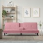 vidaXL Sofá cama con portavasos terciopelo rosa vidaXL Sofá cama con portavasos terciopelo rosa