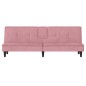 vidaXL Sofá cama con portavasos terciopelo rosa vidaXL Sofá cama con portavasos terciopelo rosa