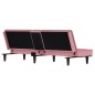 vidaXL Sofá cama con portavasos terciopelo rosa vidaXL Sofá cama con portavasos terciopelo rosa