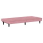 vidaXL Sofá cama con portavasos terciopelo rosa vidaXL Sofá cama con portavasos terciopelo rosa