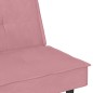 vidaXL Sofá cama con portavasos terciopelo rosa vidaXL Sofá cama con portavasos terciopelo rosa