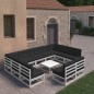 vidaXL Set de muebles de jardín 10 pzas con cojines madera pino blanco vidaXL Set de muebles de jardín 10 pzas con cojines madera pino blanco