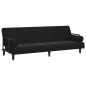 vidaXL Sofá cama con reposabrazos terciopelo negro vidaXL Sofá cama con reposabrazos terciopelo negro