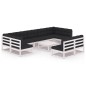vidaXL Set de muebles de jardín 10 pzas con cojines madera pino blanco vidaXL Set de muebles de jardín 10 pzas con cojines madera pino blanco