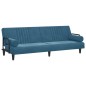 vidaXL Sofá cama con reposabrazos terciopelo azul vidaXL Sofá cama con reposabrazos terciopelo azul