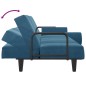 vidaXL Sofá cama con reposabrazos terciopelo azul vidaXL Sofá cama con reposabrazos terciopelo azul