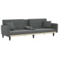 vidaXL Sofá cama con portavasos tela gris oscuro vidaXL Sofá cama con portavasos tela gris oscuro