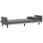 vidaXL Sofá cama con portavasos tela gris oscuro vidaXL Sofá cama con portavasos tela gris oscuro