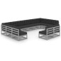 vidaXL Set de muebles de jardín 12 pzas con cojines madera pino gris vidaXL Set de muebles de jardín 12 pzas con cojines madera pino gris