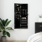 vidaXL Espejo con joyero de pared negro 30x8,5x106 cm
