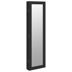 vidaXL Espejo con joyero de pared negro 30x8,5x106 cm