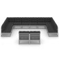 vidaXL Set de muebles de jardín 12 pzas con cojines madera pino gris vidaXL Set de muebles de jardín 12 pzas con cojines madera pino gris