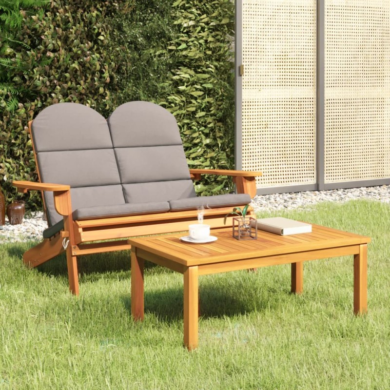 vidaXL Juego de muebles de jardín Adirondack 2 piezas madera acacia