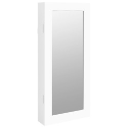 vidaXL Espejo con joyero de pared blanco 30x8,5x67 cm