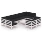 vidaXL Set de muebles de jardín 10 pzas con cojines madera pino blanco vidaXL Set de muebles de jardín 10 pzas con cojines madera pino blanco