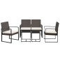 vidaXL Set comedor de jardín 5 pzas y cojines PP aspecto ratán marrón vidaXL Set comedor de jardín 5 pzas y cojines PP aspecto ratán marrón