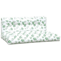 vidaXL Cojines para palets 2 unidades tela estampado de hojas