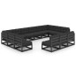 vidaXL Set de muebles de jardín 13 pzas con cojines madera pino negro