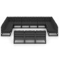 vidaXL Set de muebles de jardín 13 pzas con cojines madera pino negro