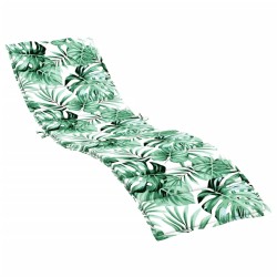 vidaXL Cojín de tumbona tela Oxford estampado de hojas