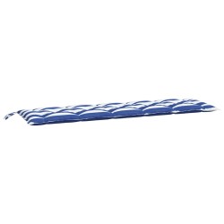 vidaXL Cojín banco jardín tela Oxford a rayas azul y blanco 180x50x7cm