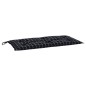 vidaXL Cojín de banco jardín tela Oxford a cuadros negro 100x50x7 cm