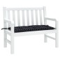 vidaXL Cojín de banco jardín tela Oxford a cuadros negro 100x50x7 cm