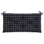 vidaXL Cojín de banco jardín tela Oxford a cuadros negro 100x50x7 cm