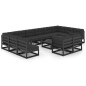 vidaXL Set de muebles de jardín 13 pzas con cojines madera pino negro vidaXL Set de muebles de jardín 13 pzas con cojines madera pino negro