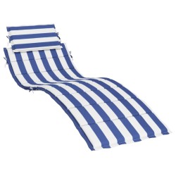 vidaXL Cojín de tumbona tela Oxford a rayas azul y blanco