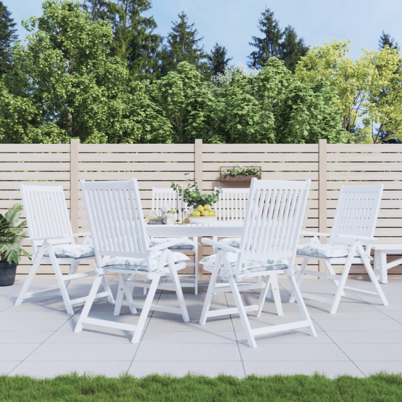 vidaXL Cojines de silla 6 uds tela Oxford estampado hojas 50x50x7 cm