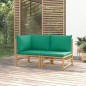 vidaXL Set de muebles de jardín 2 piezas bambú con cojines verde vidaXL Set de muebles de jardín 2 piezas bambú con cojines verde