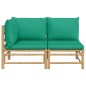 vidaXL Set de muebles de jardín 2 piezas bambú con cojines verde vidaXL Set de muebles de jardín 2 piezas bambú con cojines verde